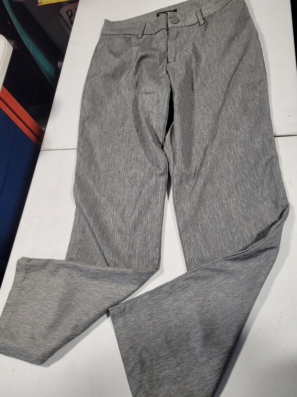 Lee Women's Heather Gray Straight-Leg Dress Pants